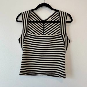 L' Agence Stripe Sleevless Crop  Cotton Top NWOT